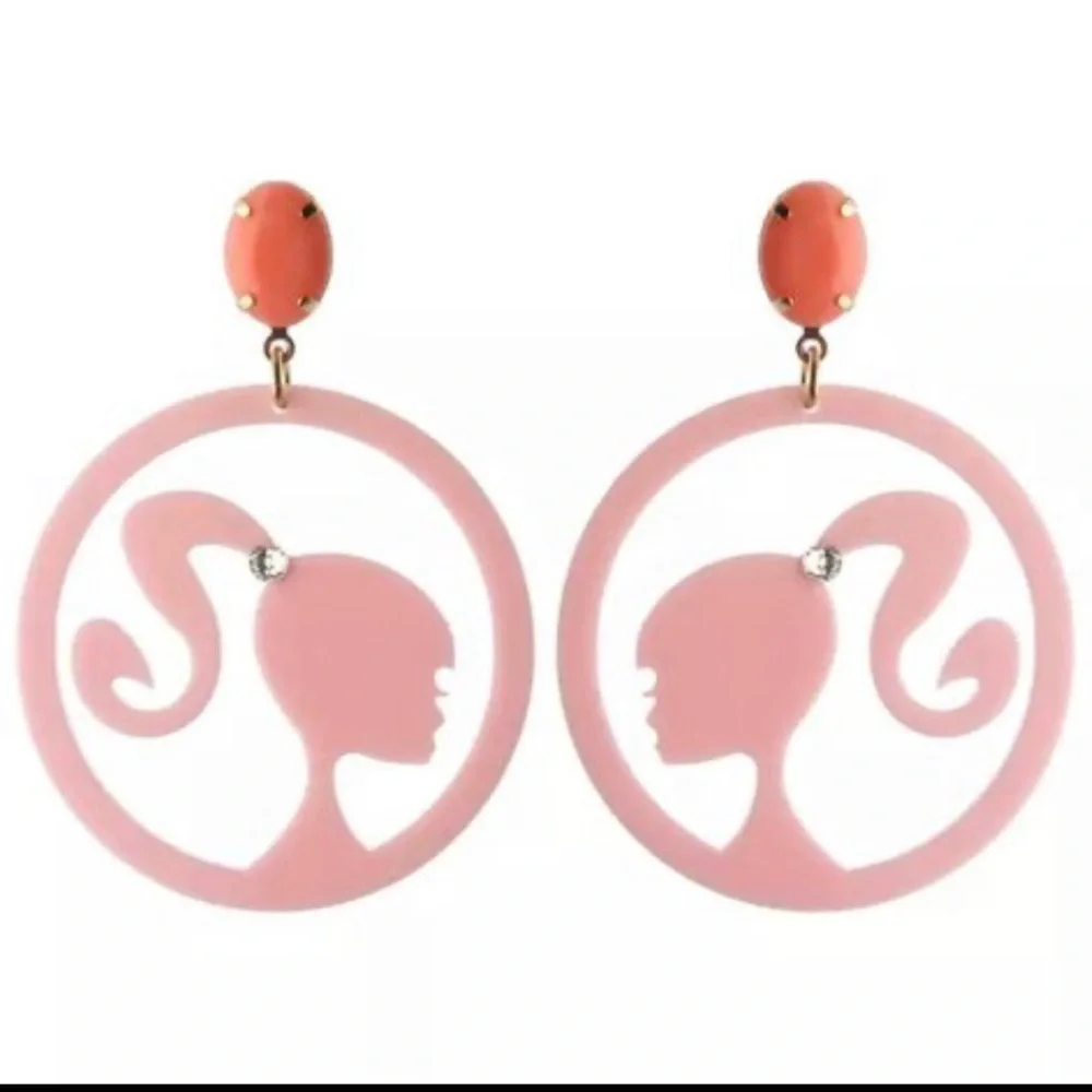 Peach resin earrings brand new - Picture 1 of 1